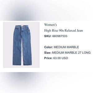 Abercrombie Women's High Rise 90s Relaxed Jeans - Medium Blue
